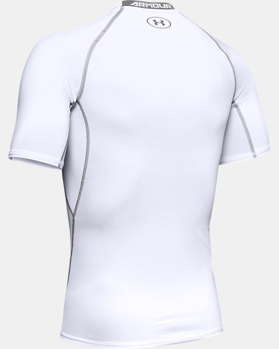 Men's UA HeatGear® Armour Short Sleeve Compression Shirt, White, pdpMainDesktop image number 5